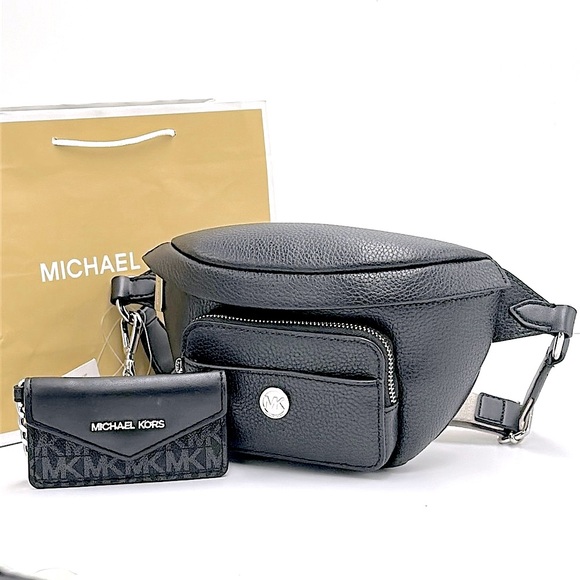 Michael Kors Maisie 2 In 1 Small Leather Waist pack Fanny pack Bag (Black) MK - Picture 1 of 16